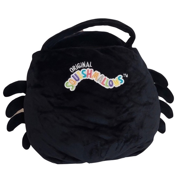 Squishmallows Bella Spider Plushie Halloween Treat Pail in Red & Black w/ Handle - Picture 3 of 8